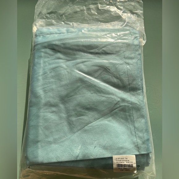 JS Affluence Queen Duvet Cover + 2 Shams Set Turquoise Mocha 100% Cotton Sateen - Picture 9 of 16